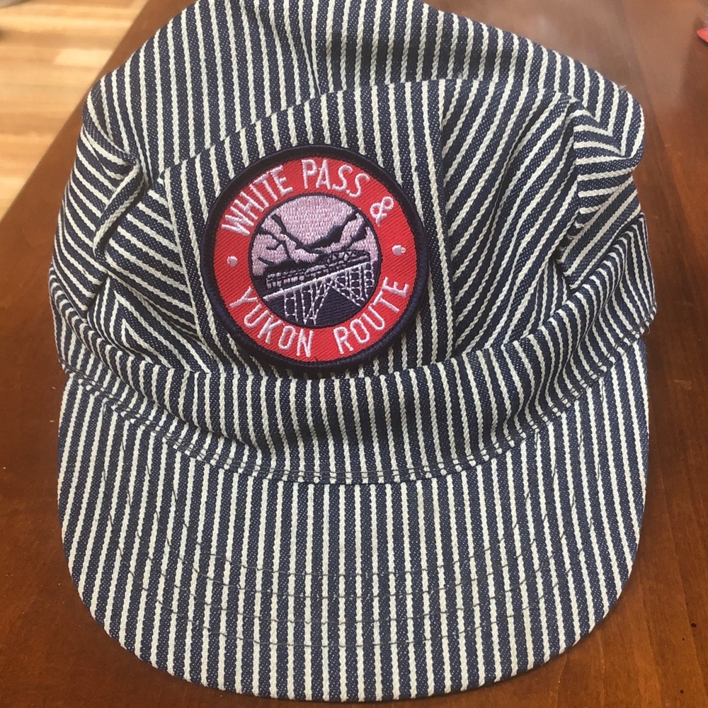 Kids White Pass & YukonRailroad Cap - Navy/white Stripe